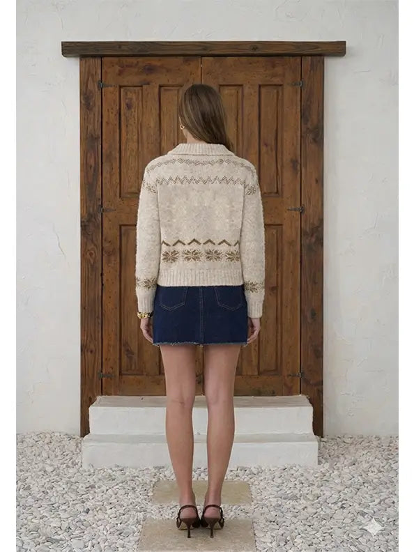 NORDIC PONY BUTTON DOWN CARDIGAN