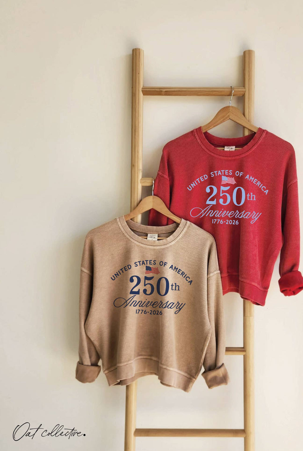 UNITED STATES OF AMERICA Cropped Thermal Vintage Pullover