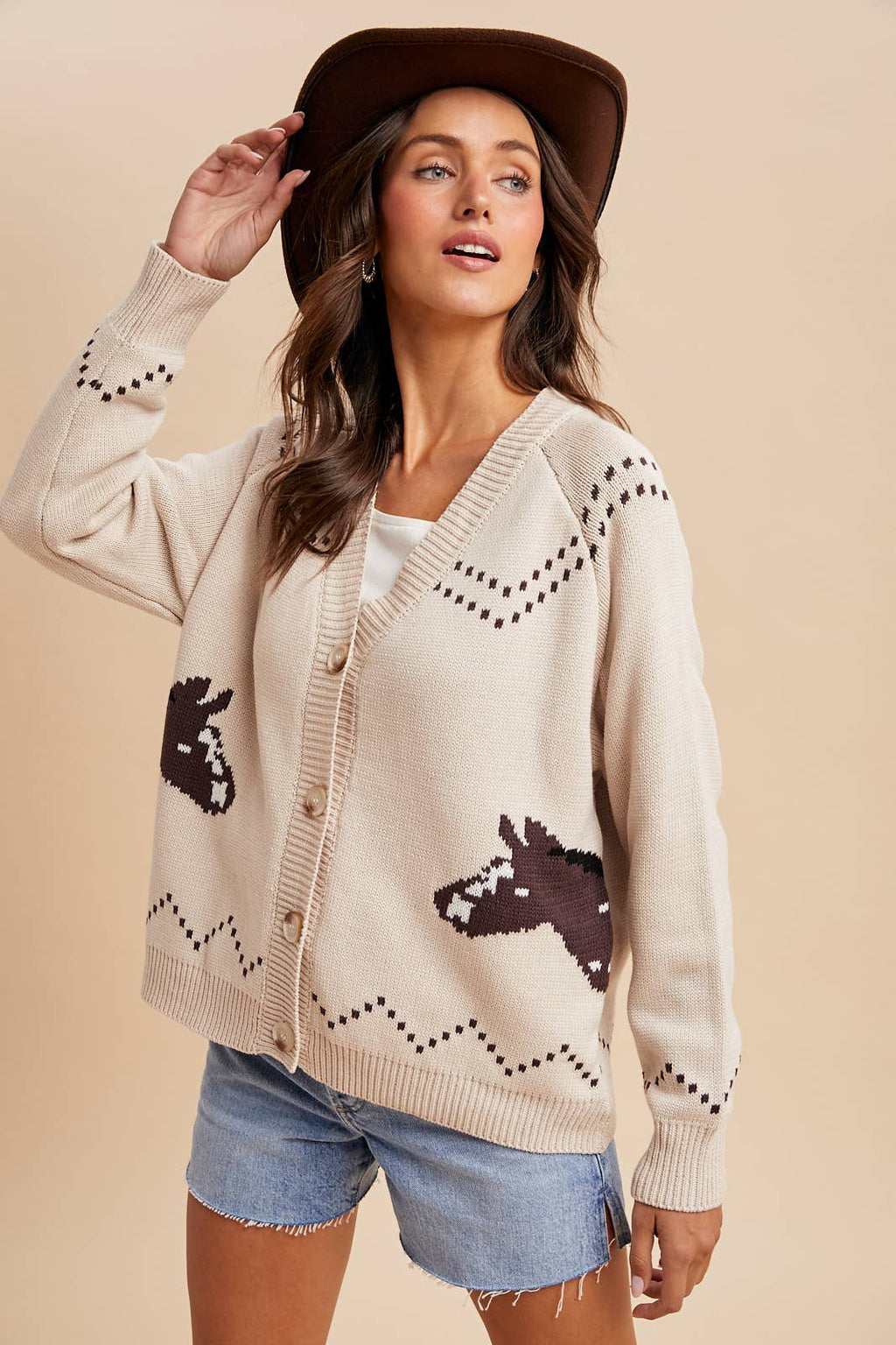 CHUNKY KNITTED HORSE CARDIGAN