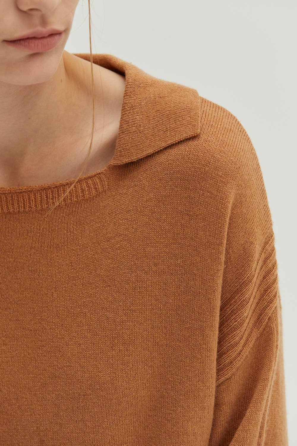 CT8877 - Maline Cashmere Softened Collared Sweater Top