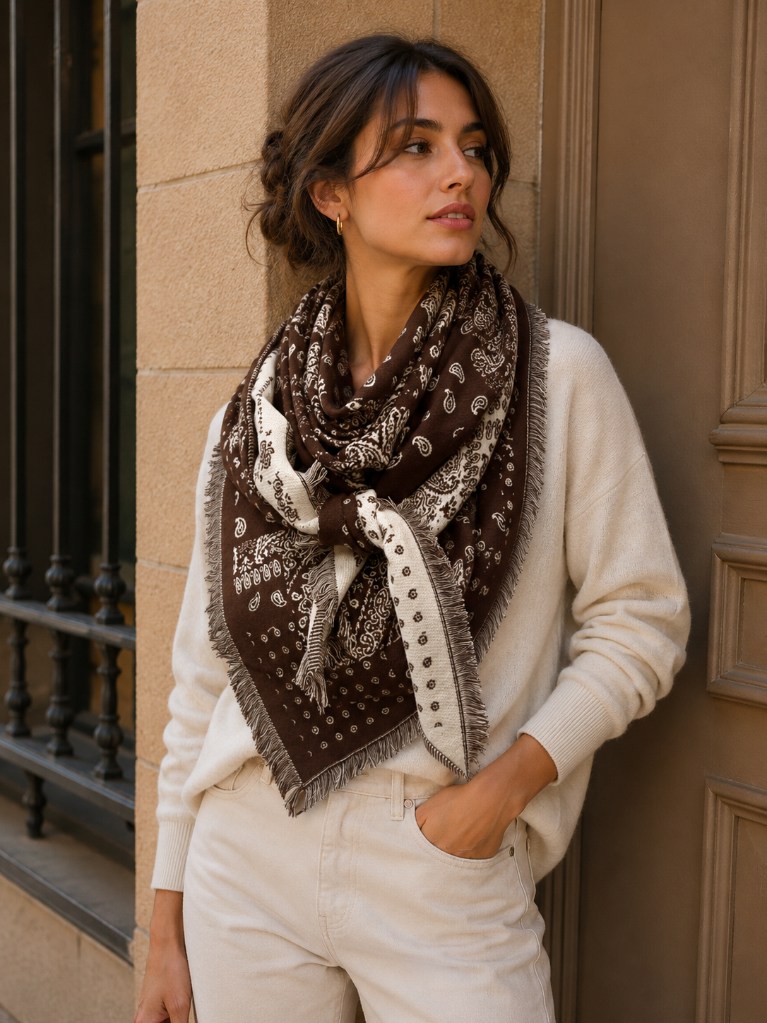 Triangle 2 In 1  Paisley Scarf