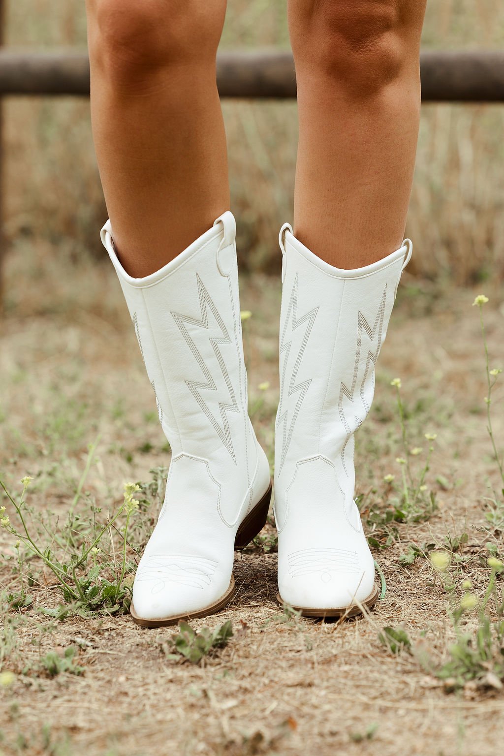 Chinese Laundry Josea White Western Boots - FINAL SALE