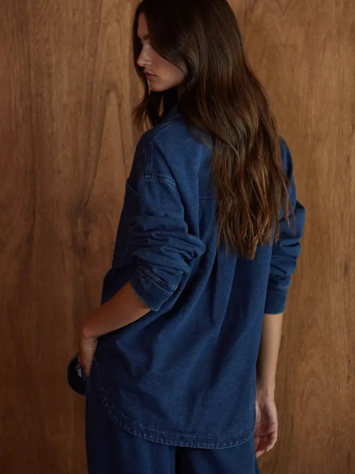 Knit Button Down Collared Jacket
