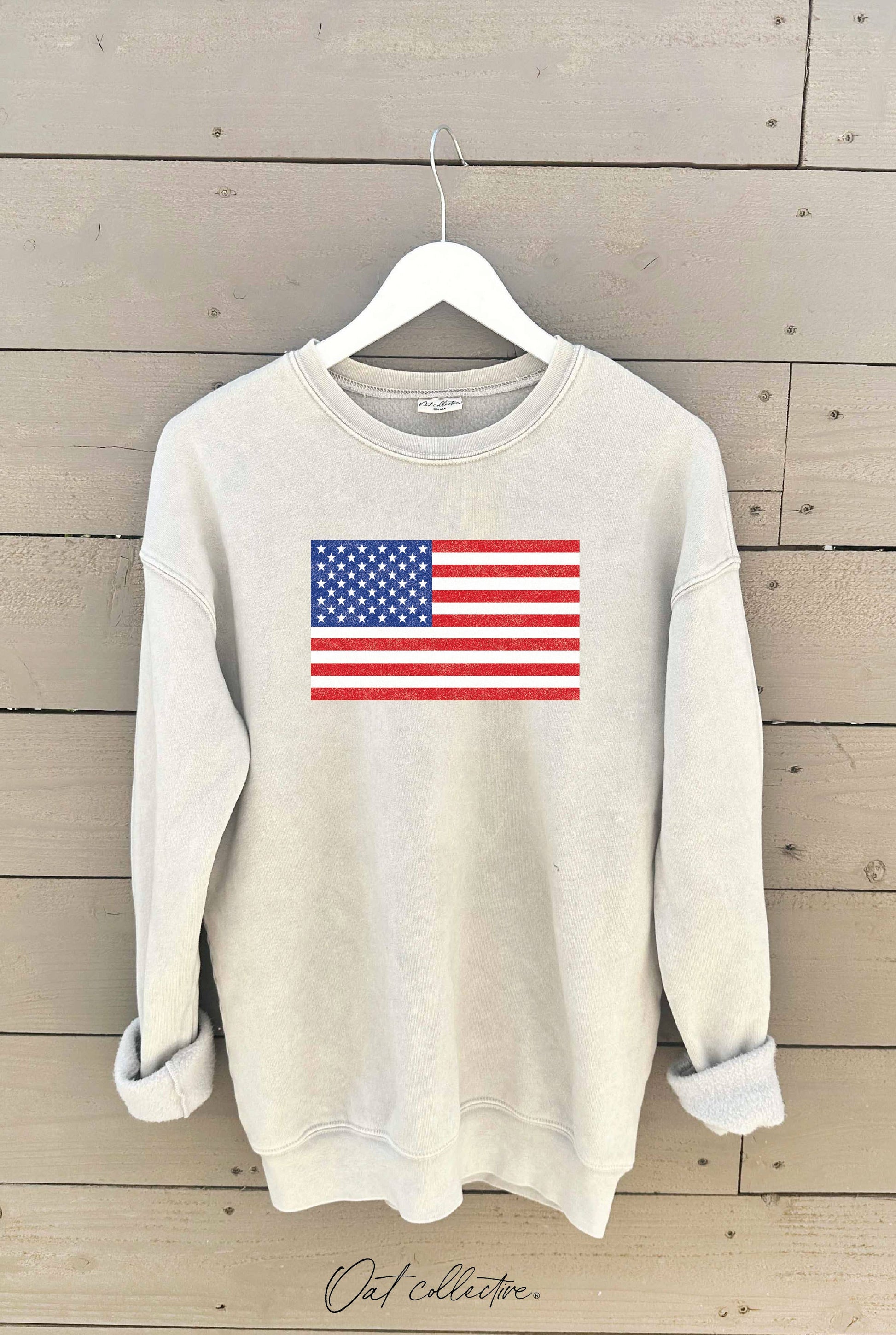 USA FLAG Mineral Graphic Sweatshirt