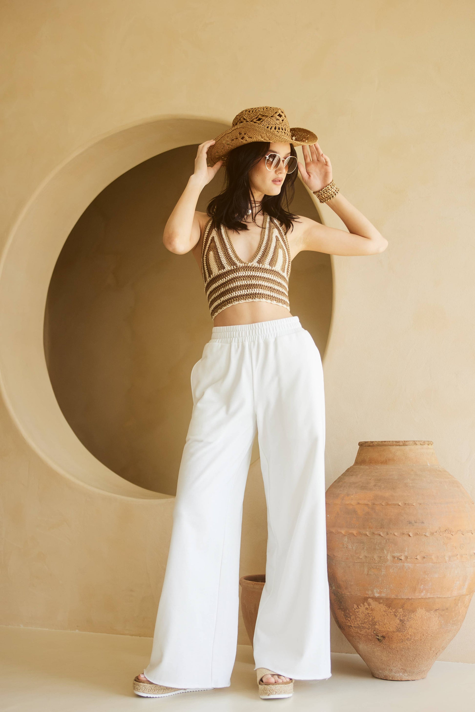 Wide Leg Cotton Jogger Sweatpants