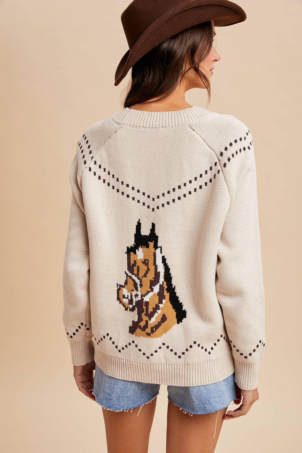 CHUNKY KNITTED HORSE CARDIGAN