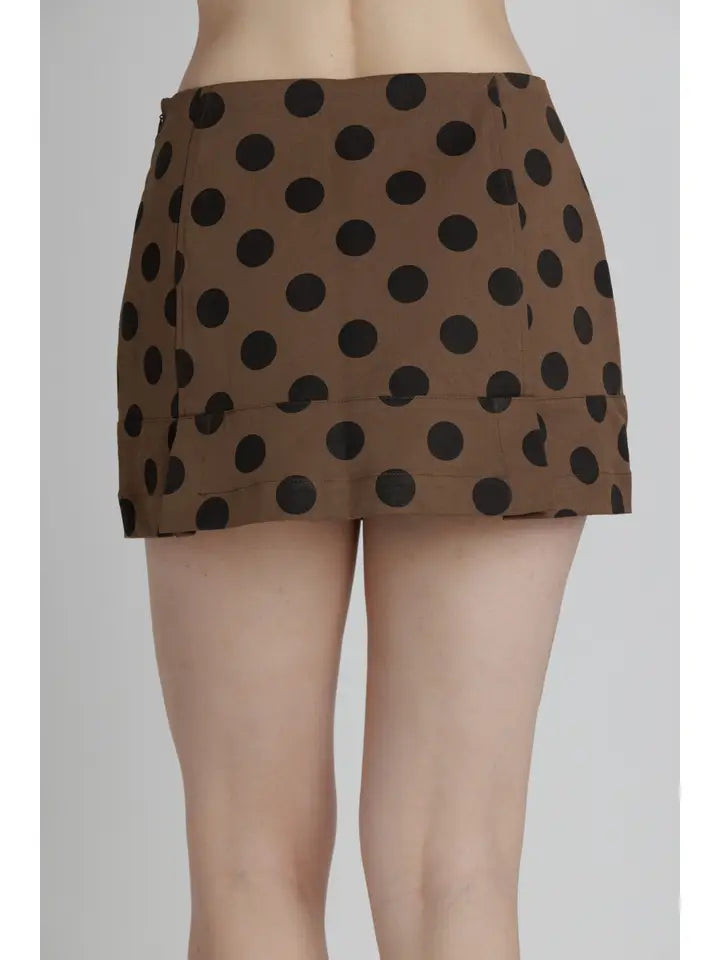 Polka Dot Twill Skort