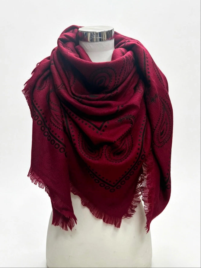 Oversized Bandana Print Square Scarf