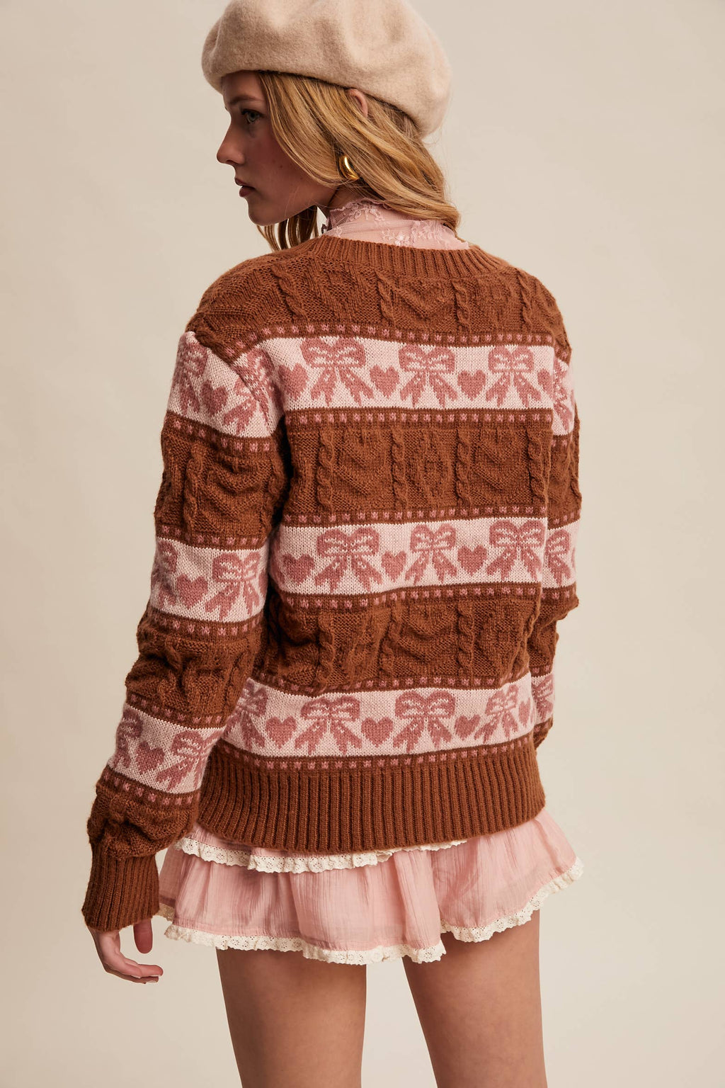 Bow & Heart Knit Pullover LSW1017