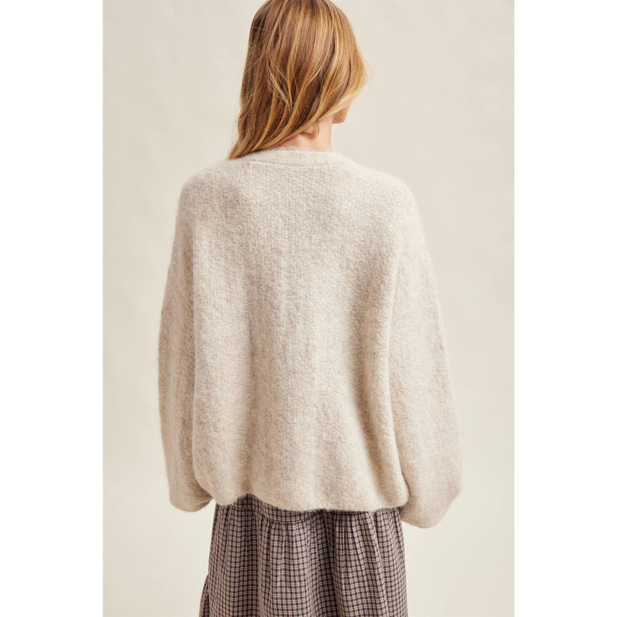 WESTERN EMBROIDERED FUZZY CARDIGAN
