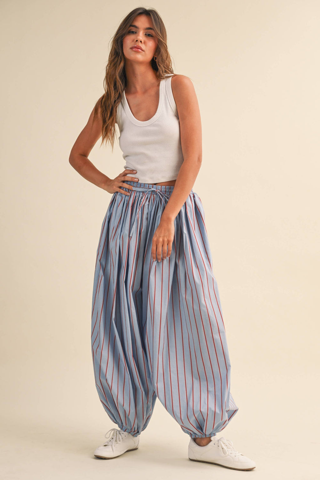 STRIPED BALLOON PANTS