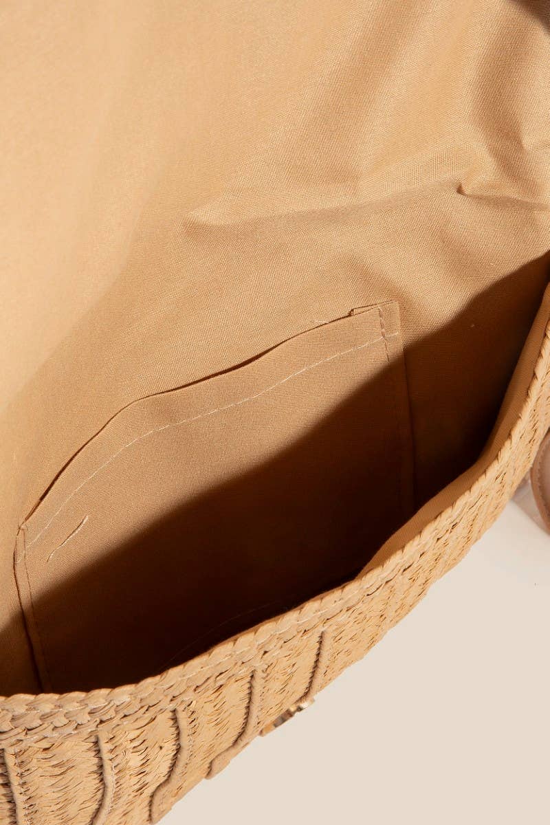 Layered Paper Braided Envelope Clutch Bag