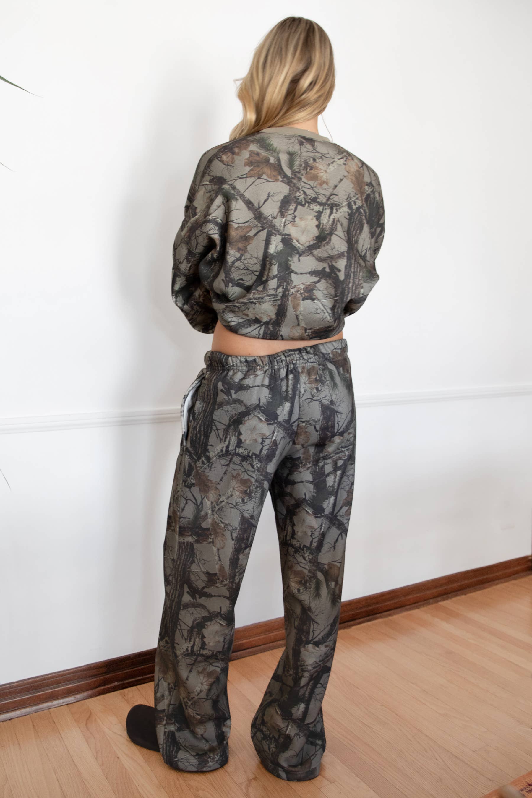 ELK Woodland Camo Mid Rise Classic Straight Leg Sweatpants