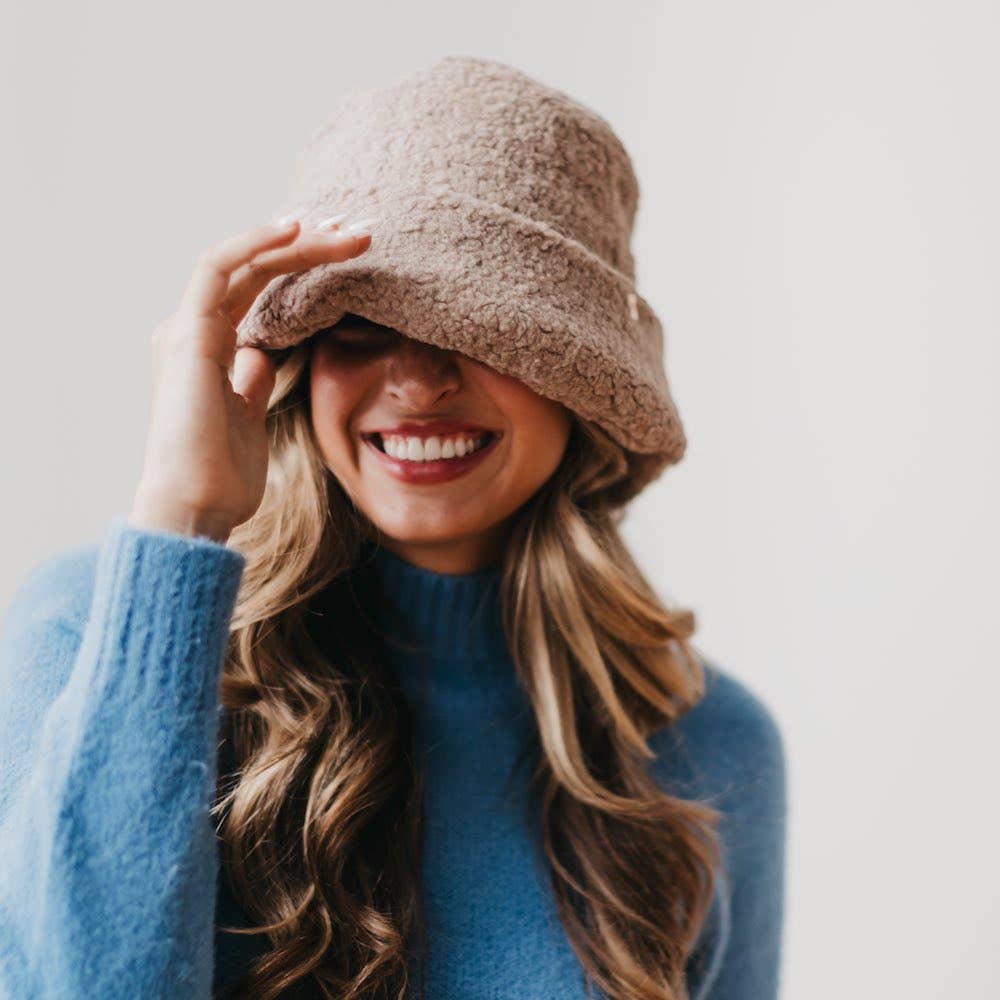 Sage Sherpa Bucket Hat ON SALE! ORIGINALLY $14