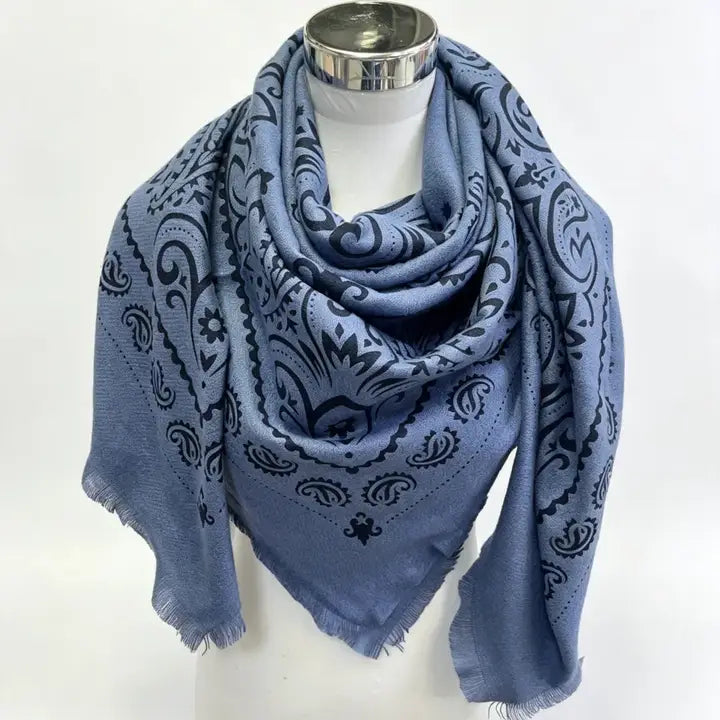 Oversized Bandana Print Square Scarf