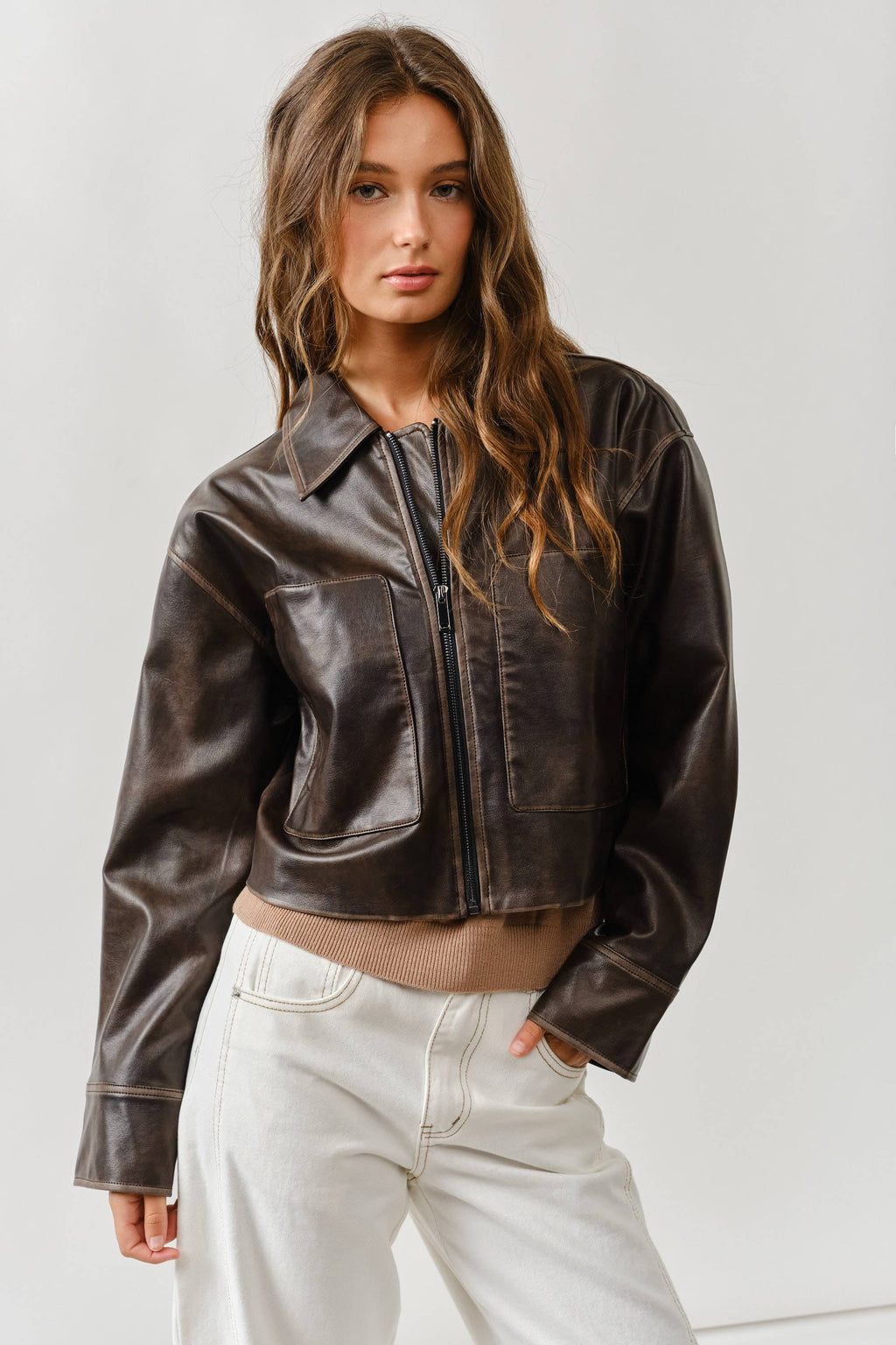 MAJ3310 VINTAGE WASHED LEATHER JACKET