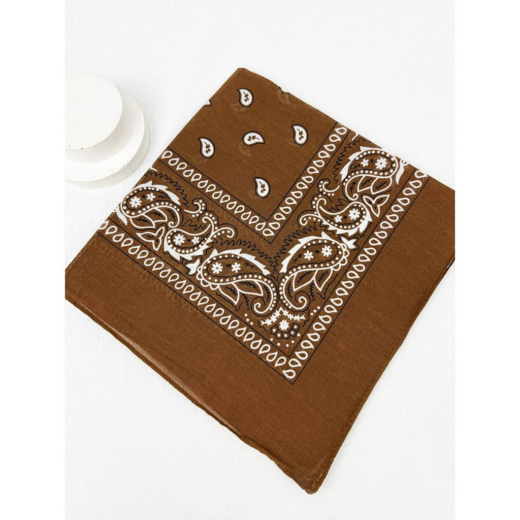 Brown Pasley Pattern Bandanas