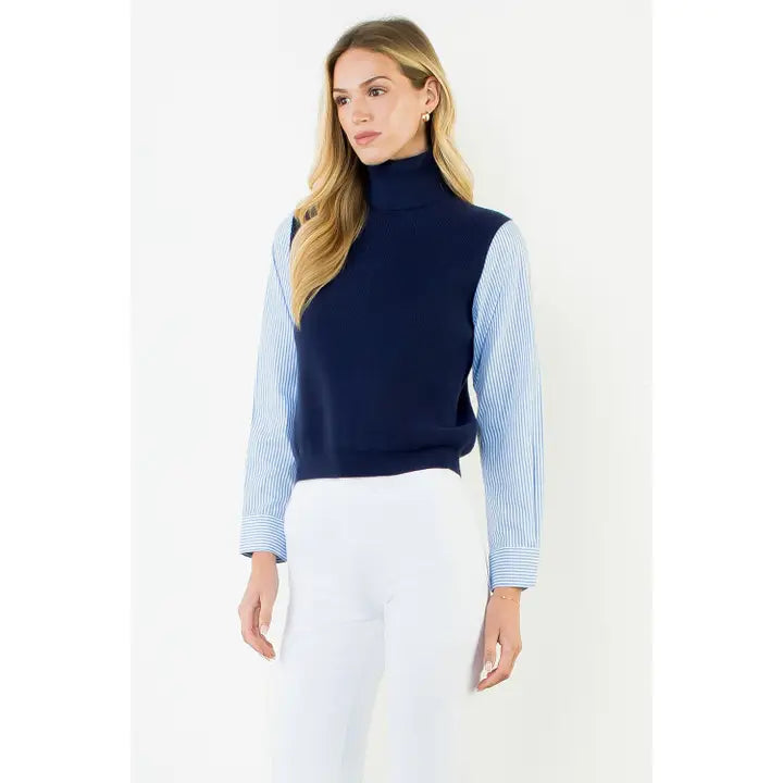 Stripe Sleeve Sweater Top
