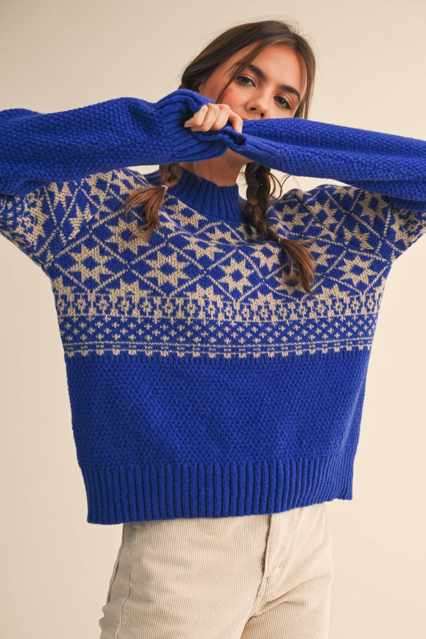 MOCK NECK PULLOVER SWEATER