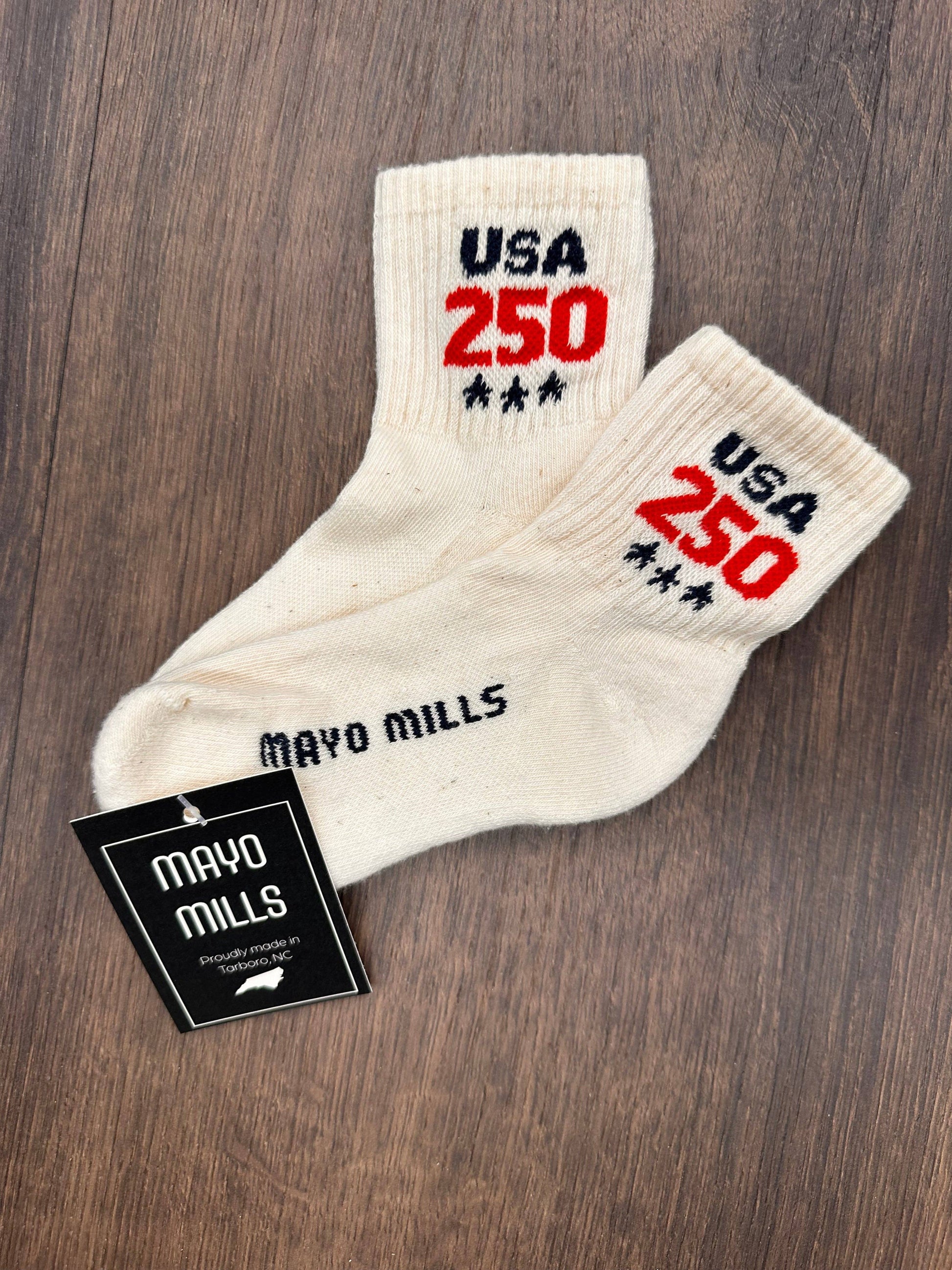 USA 250 Quarter Crew Socks