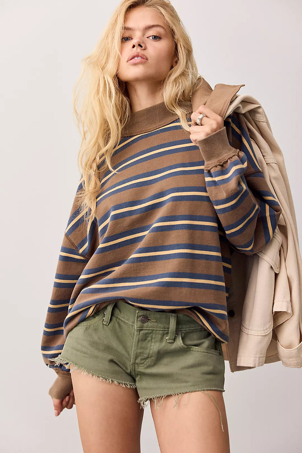 Free People Palm Spring Striped Pullover