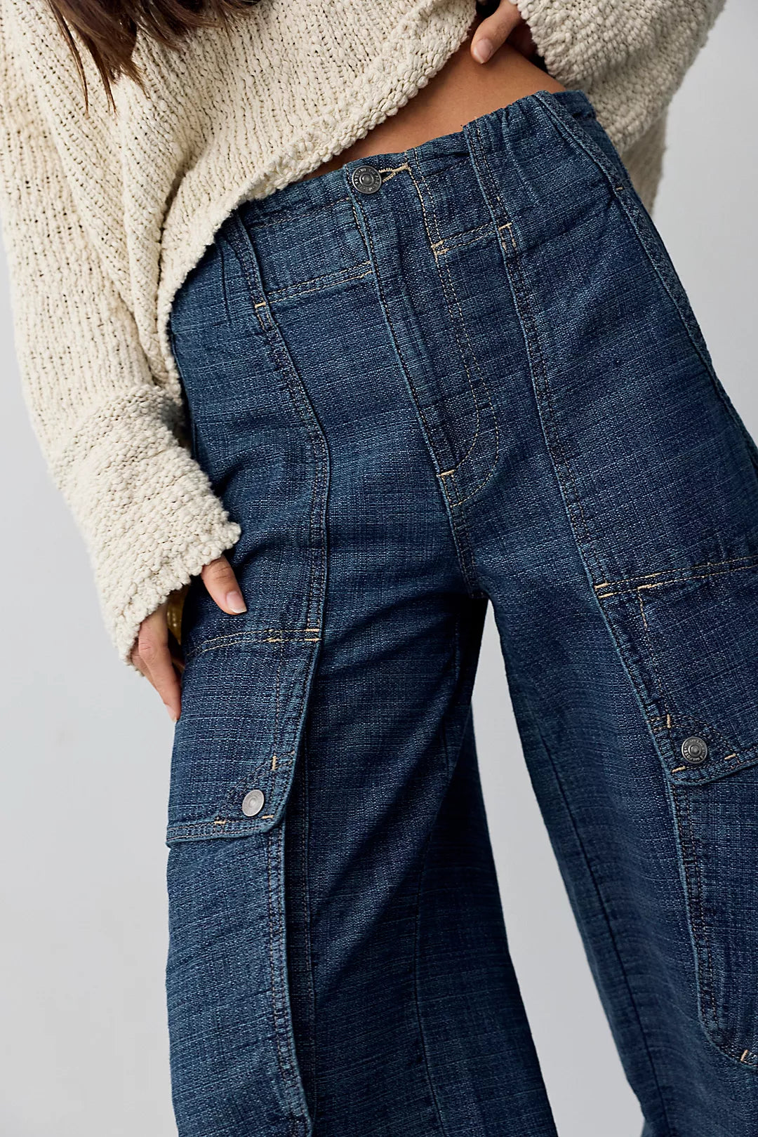Free People Textured Cargo Jean