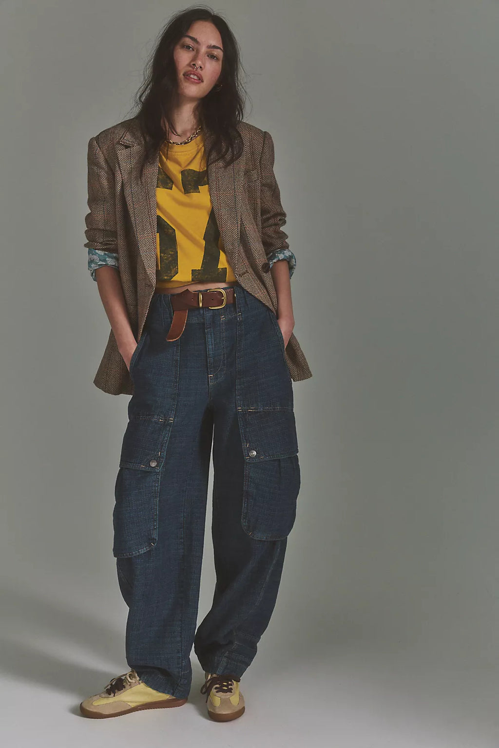 Free People Textured Cargo Jean