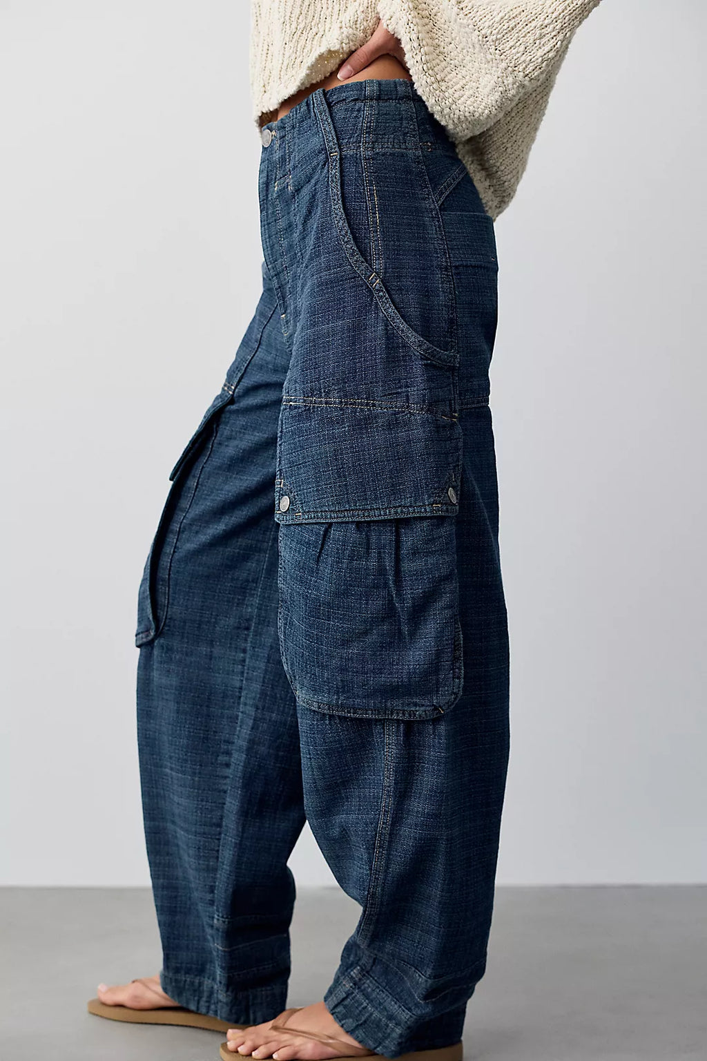 Free People Textured Cargo Jean