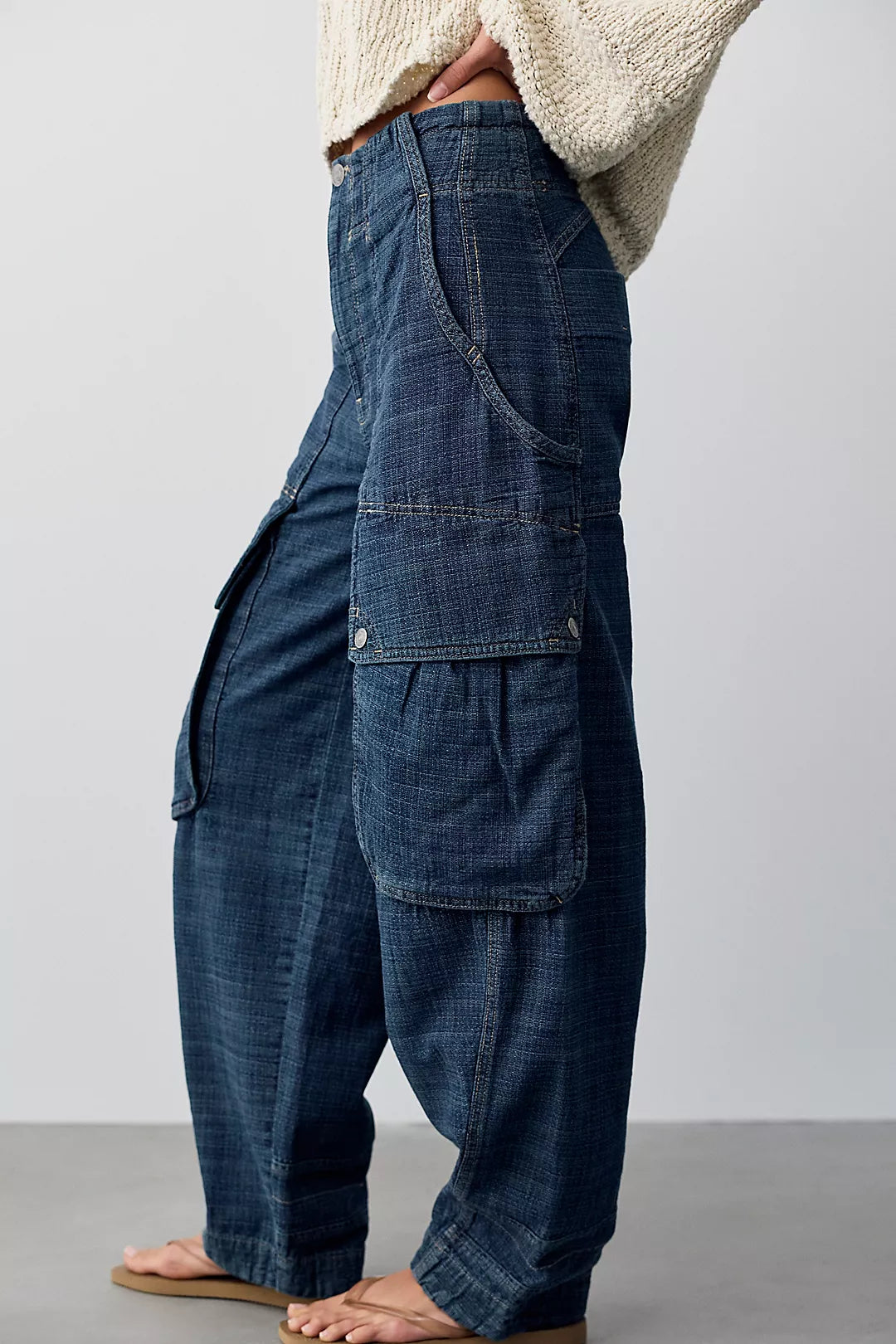 Free People Textured Cargo Jean