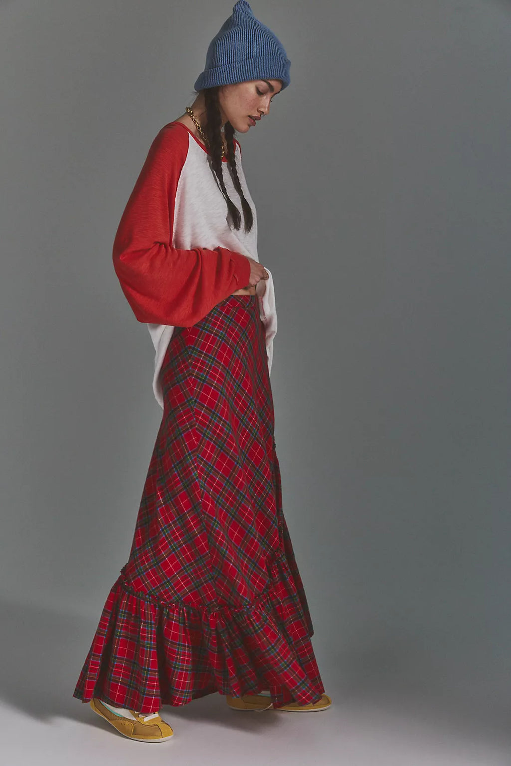 Free People Emberwood Plaid Maxi