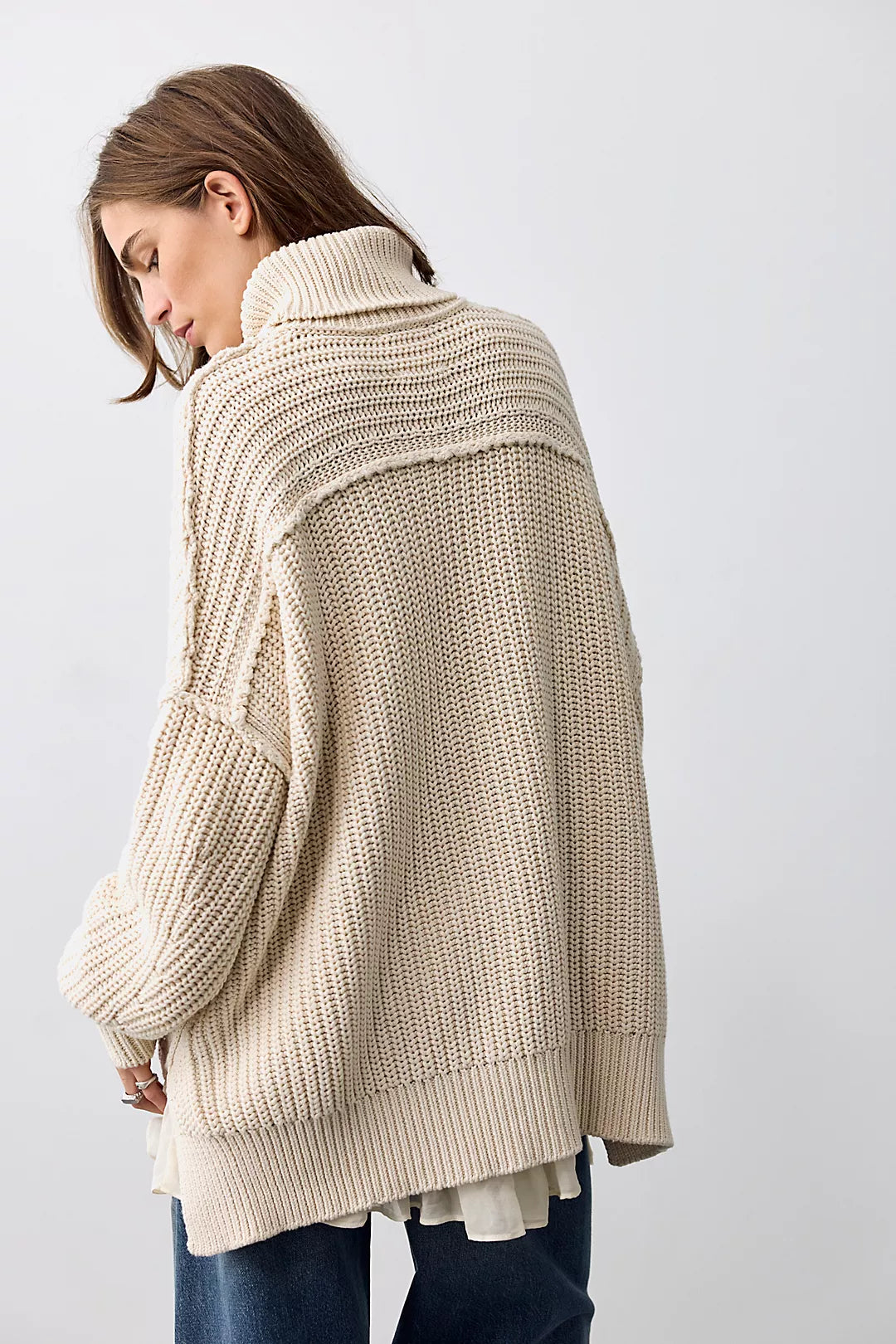 Free People Worn Thru Turtleneck Sweater