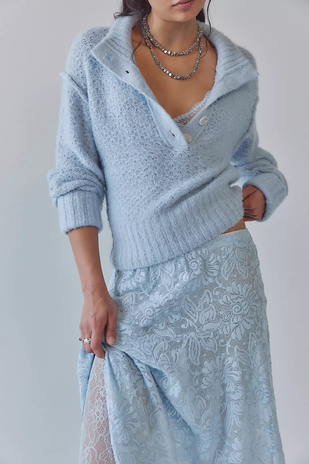 Free People Tucked Henley Pullover
