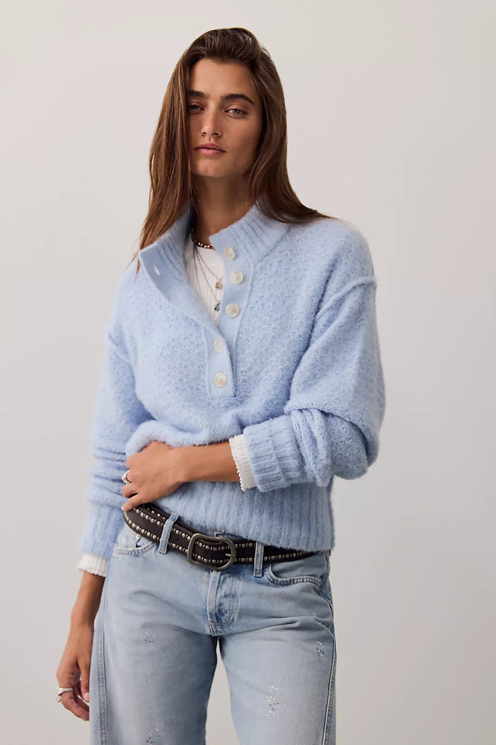 Free People Tucked Henley Pullover