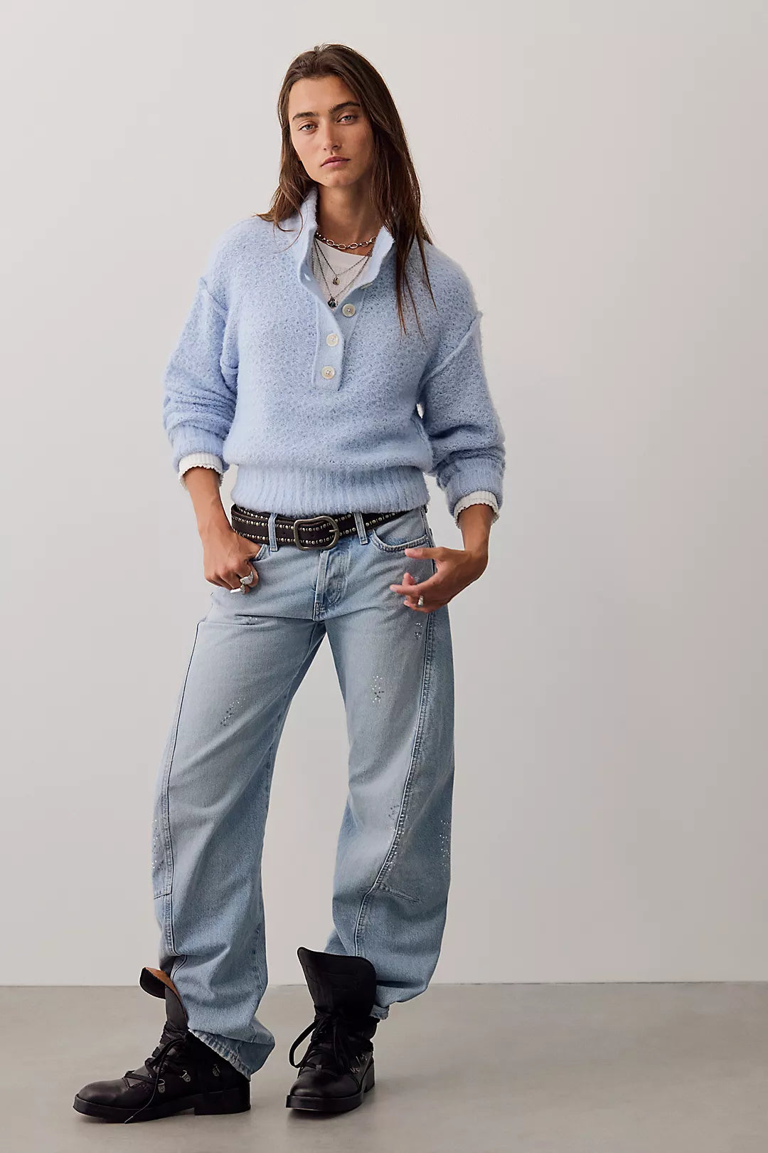 Free People Tucked Henley Pullover