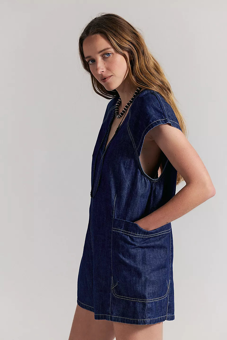 Free Fall Denim Romper