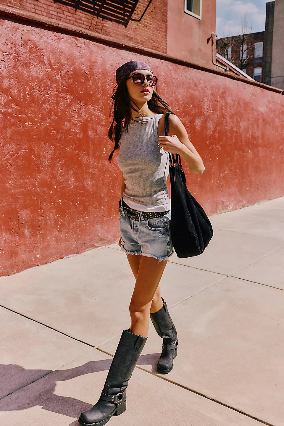 Free People We The Free Now Or Never Denim Shorts - Distressed Mid-Rise