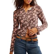TILLY LONG SLEEVE - PRINT in FRENCH CHOCOLATE COM