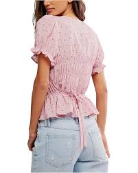 ADORE YOU BLOUSE in BLEACHED MAUVE COMBO FREE PEOPLE