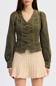 Sylvie Corduroy Top - WASHED OLIVE