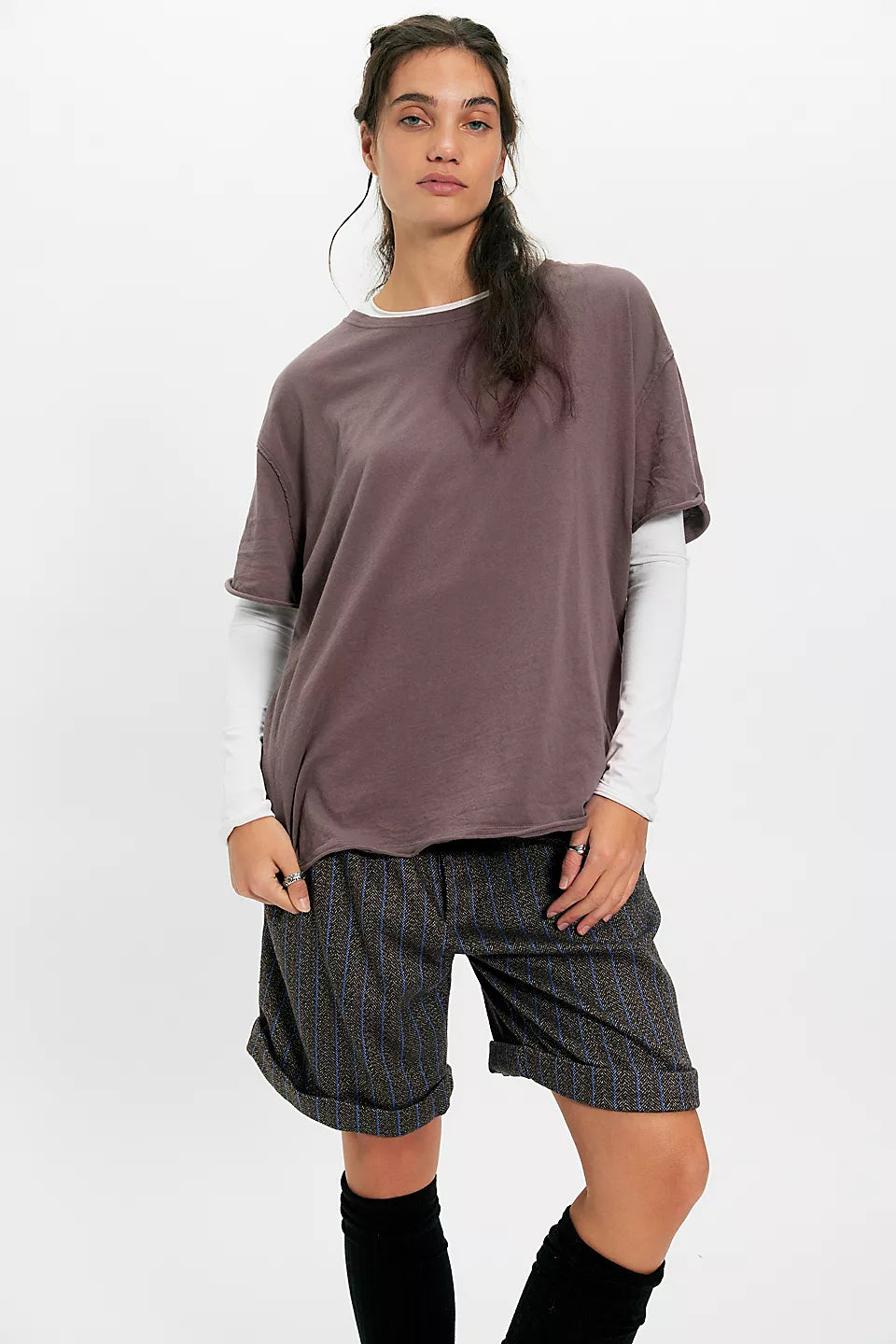 Free People We The Free Nina Tee - Oversized Cotton Boxy T-Shirt