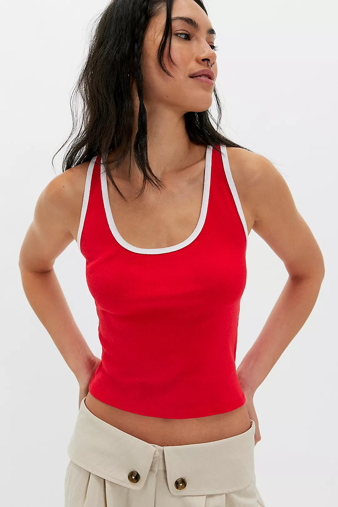 Free People We The Free Moxie Tank - Ribbed Cropped Ringer Tank