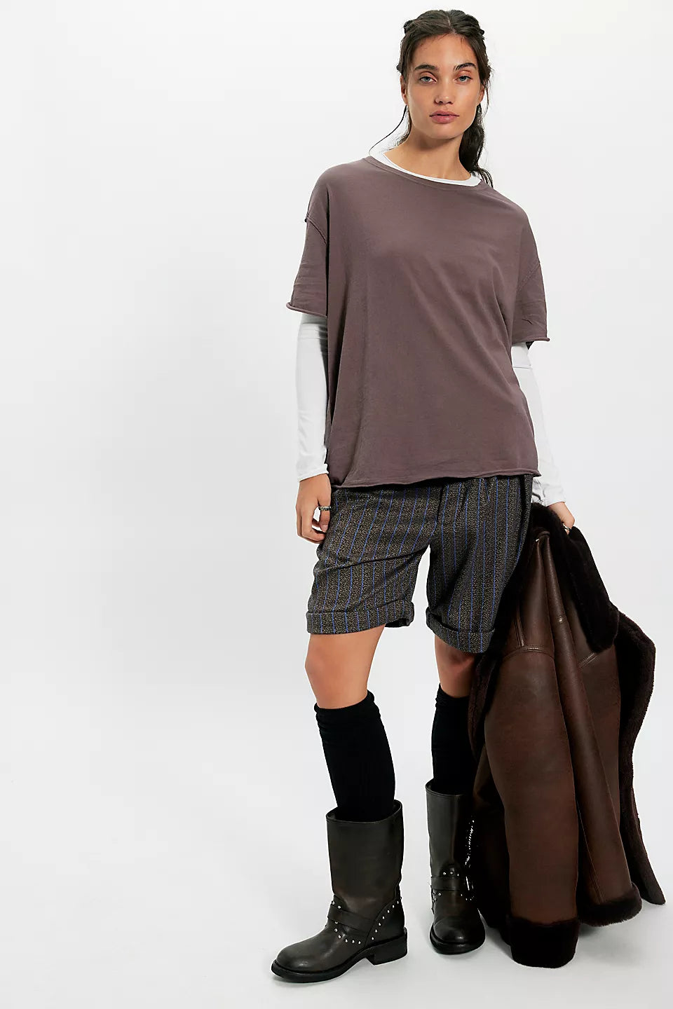 Free People We The Free Nina Tee - Oversized Cotton Boxy T-Shirt