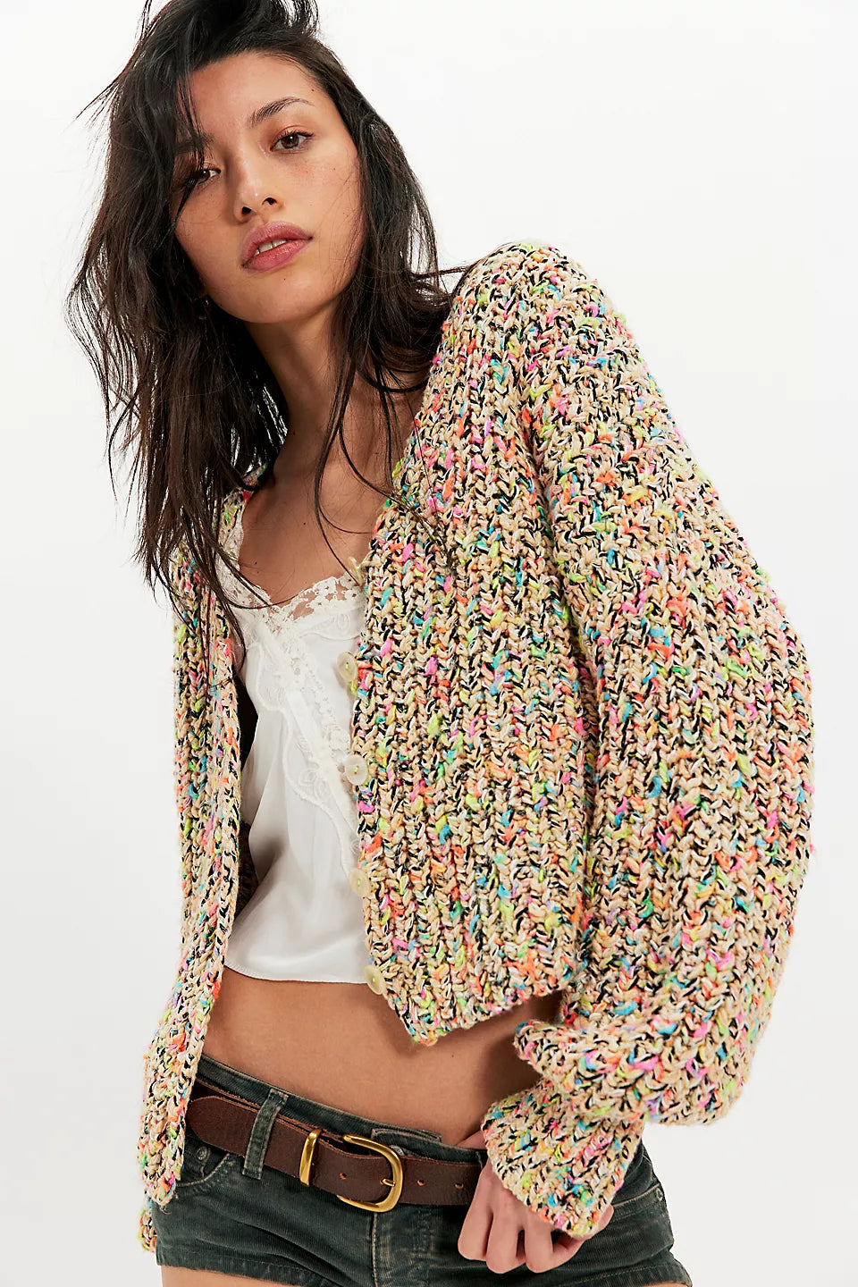 Multi-Colored Free People Flea Market Cardigan