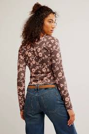 TILLY LONG SLEEVE - PRINT in FRENCH CHOCOLATE COM