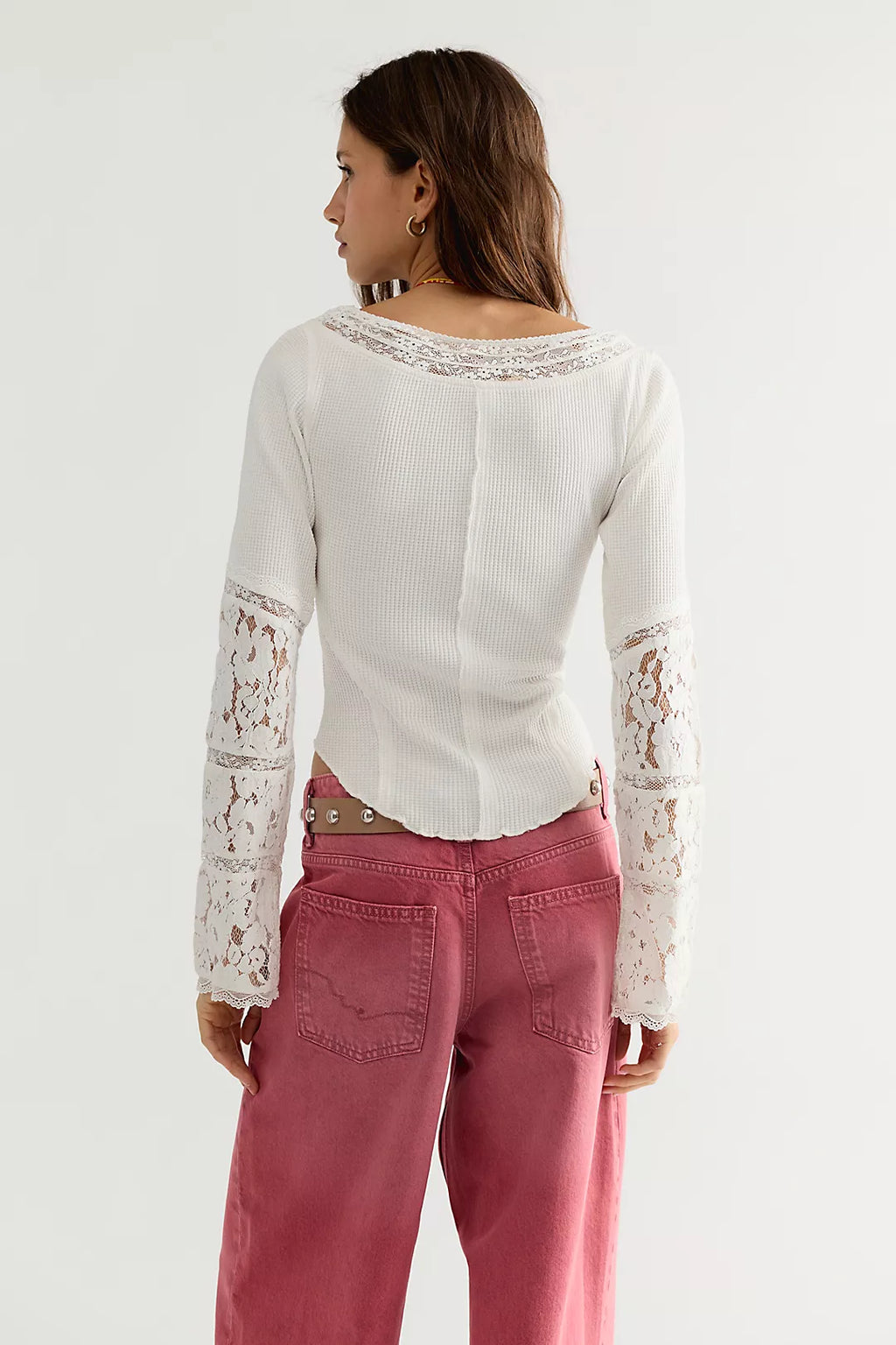 Free People Amber Lace Cuff Top