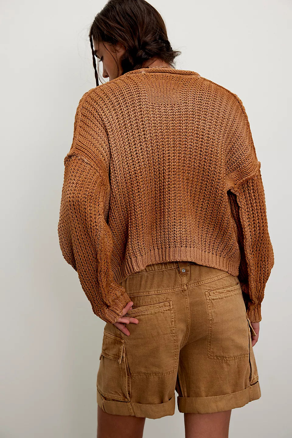 Frankie Washed Longline Cargo Shorts - Free People Relaxed Low-Rise Shorts