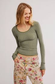 LOVE LETTER LONG SLEEVE in GREEN PATTERN