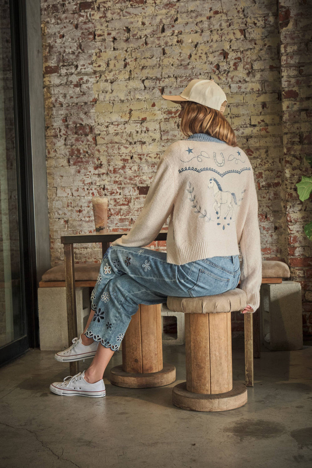 Western Boot Collar Knit Cardigan