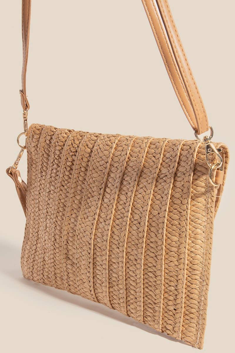 Layered Paper Braided Envelope Clutch Bag