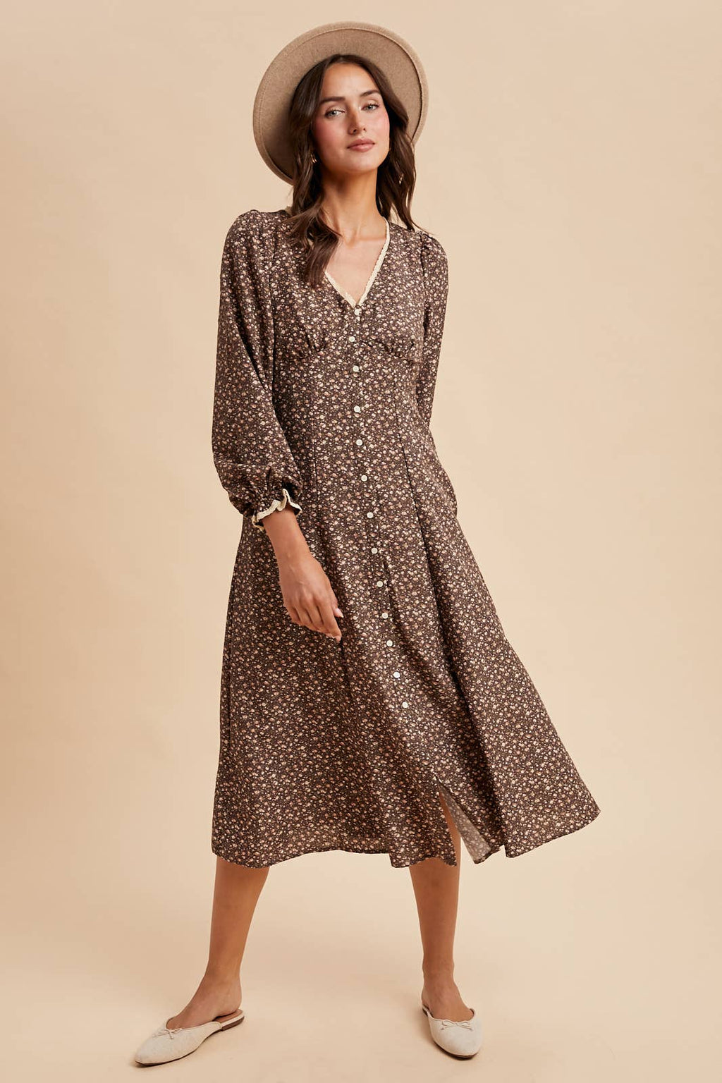 FLORAL BUTTON DOWN MAXI DRESS